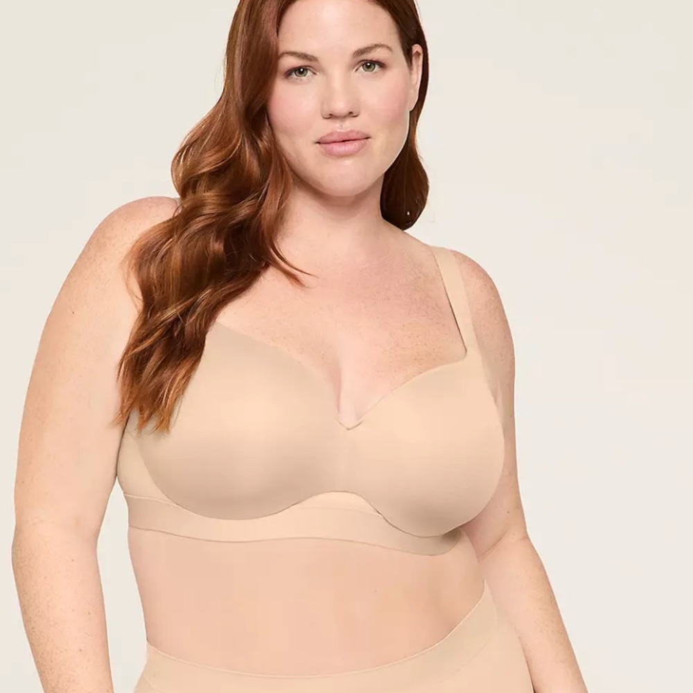CACIQUE Lightly Lined Balconette Underwire Bra 38C Tan